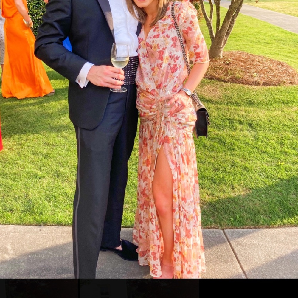 Veronica Beard Pink Floral Wrap Maxi Dress - Picture 8 of 8